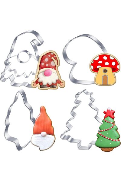 Perthlin Set de forme de biscuiți de Crăciun - Design Gnome (4 bucăți)