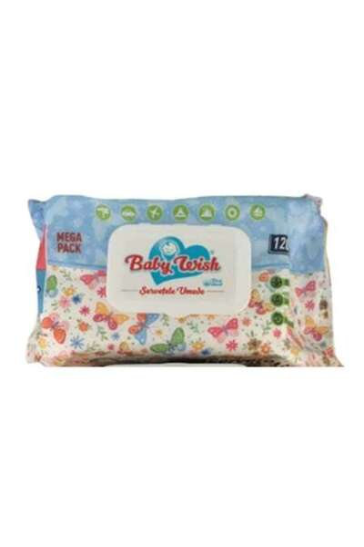 Baby Servetele umede fara alcool, cu capac pentru inchidere, Wish, 120 buc
