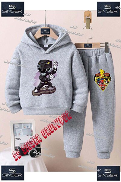 SS SİNSER Set de trening cu hanorac imprimat pentru copii, unisex, „POWARRANG...