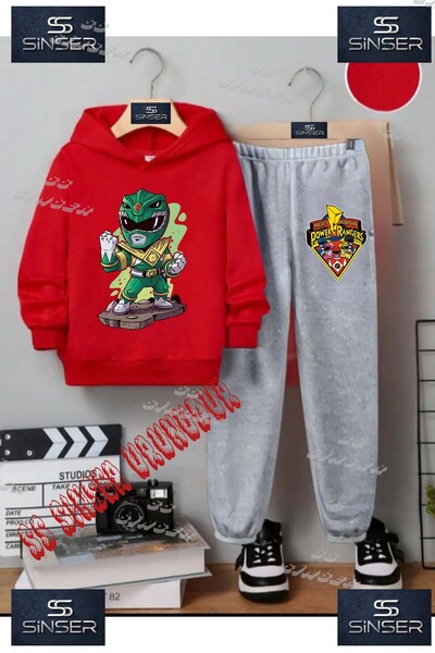 SS SİNSER Set de trening cu hanorac imprimat pentru copii, unisex, „POWARRANG...