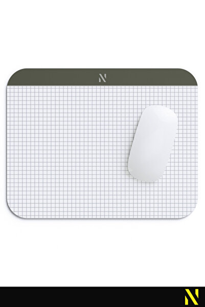 nilizma Khaki Colored Checkered Notebook Pattern Mouse Pad -23X19 Cm- Ergonomic Mouse Pad with Non-Slip Base