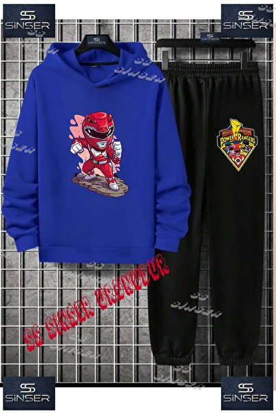 SS SİNSER Детски унисекс комплект спортен екип с качулка и принт „POWER RANGE...