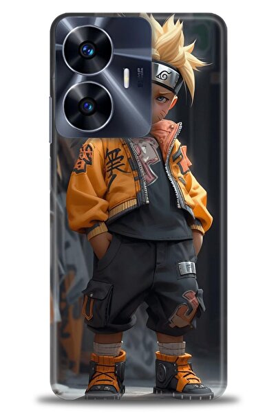 realme حافظة A+ Plus متوافقة مع شبكة الجيل الرابع C55 + واقي شاشة سيراميك غير...