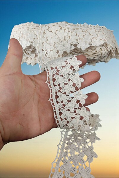 DUAYEN güpür dantel çiçek bahçesi desen pamuk 1 metre