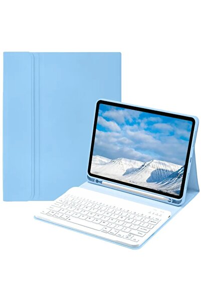 Khayra iPad Pro 11 (2022) Case Kc01 Tablet Case with Smart Keyboard - Light Blue-(5796) - Eszaoc5399-8