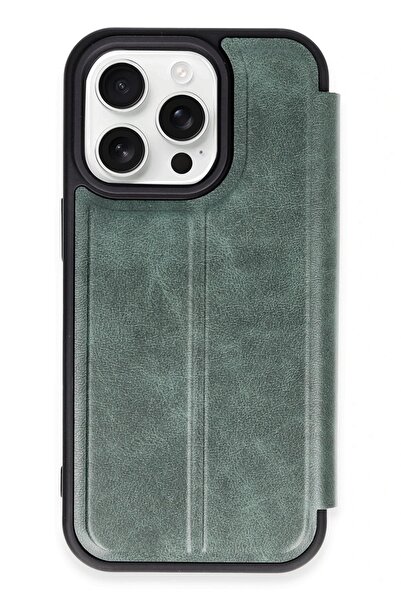 Khayra غطاء حماية قابل للطي لهاتف آيفون 14 برو - أخضر داكن-(5796) - ESZAOC7853-7027