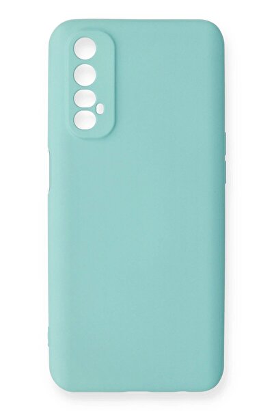 Khayra حافظة ريلمي 7 من السيليكون المخملي الداخلي - تركواز - (5796) - ESZAOC5921-7803