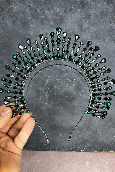 Fiyonks Atölye Coroana de mireasă premium Reina, henna de lux, coroana de nuntă