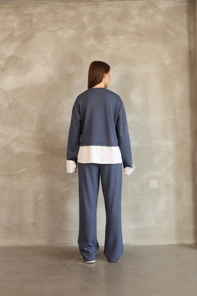 sportiness Modal Tracksuit Set with Piping Detail and Terry Cotton Garnish