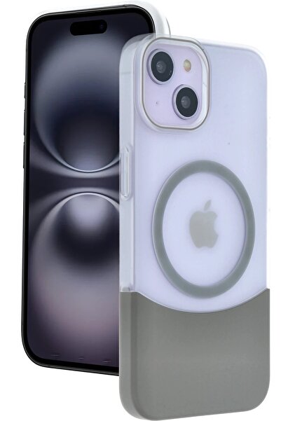 Khayra غطاء فيلار ماج سيف لهاتف آيفون 14 - رمادي طبيعي - (5796) - ESZAOC7556-9401