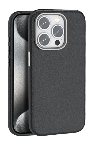 Khayra iPhone 15 Pro Max Case Wonder Leather Magsafe Cover - Black-(5796) - Eszaoc1974-3200