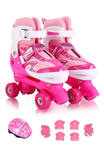 Rightsure Kids 4 Wheel Roller Skate Shoes, Double Row Roller 4-Wheel Adjustable Skates Shoes, for Beginners In