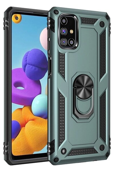 Khayra غطاء سامسونج جالاكسي M31S غطاء سيليكون مع حلقة صوفيا - أخضر-(5796) - ESZAOC3740-3136