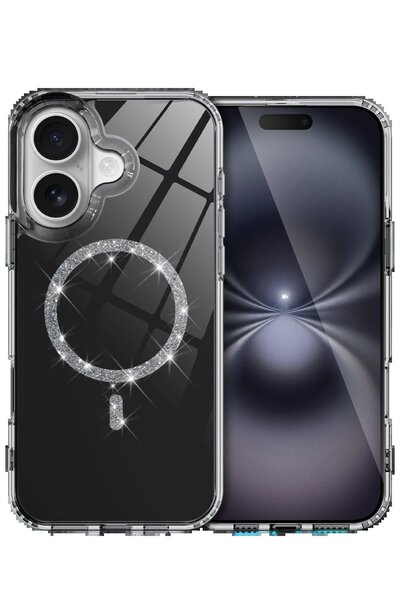 feifei غطاء ابل ايفون 16 لايف دايموند ماج سيف - أسود