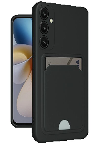 toyigoo حافظة سامسونج جالاكسي A56 من السيليكون مع حامل بطاقات - أسود-(5796) - VOANFD9300-8172