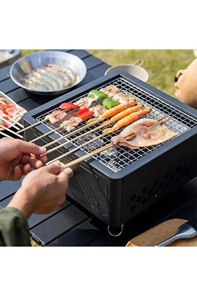 Cady One Portable Square Charcoal Grill with Removable Charcoal Pan