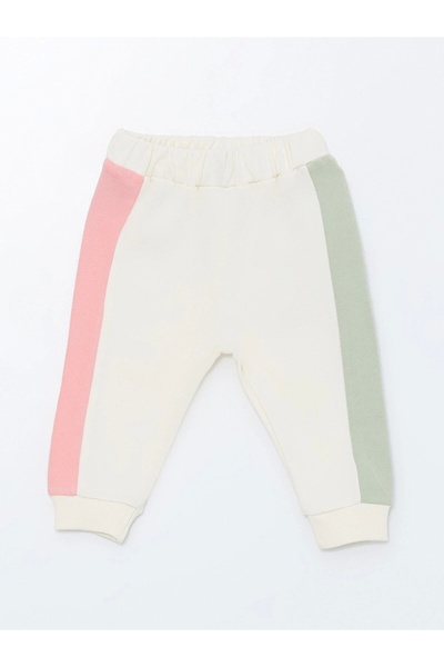 LC Waikiki Lcw Baby Ecru Crew Neck Printed Baby Girl Sweatshirt and Leggings 2-Piece Set