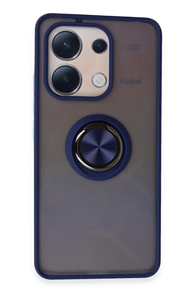 feifei غطاء حماية من السيليكون لهاتف Xiaomi Redmi Note 13 4G مع حلقة مونتريال - أزرق داكن-(5796) - MKR2425-5393