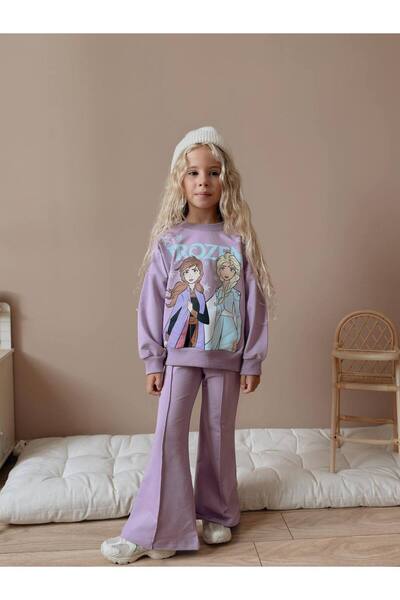 ARBİ kids Girl's Frozen Two-Thread Lycra Spanish Pants Suit