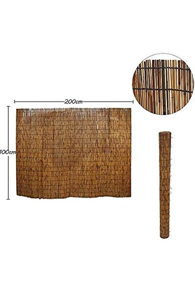 genric FFD Outdoor Window Bamboo Roller Blinds Natural Wooden Hanging Blind Roll Up Shades Reed 100x200cm