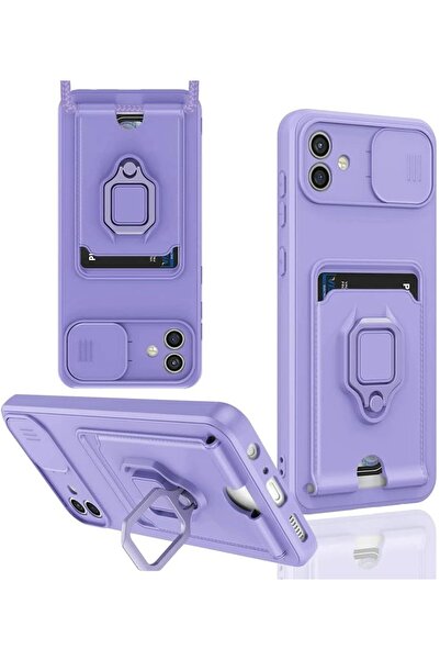 toyigoo حافظة سامسونج جالاكسي A06 زوما من السيليكون مع حامل لبطاقات العمل - أرجواني-(5796) - VOANFD2655-9033