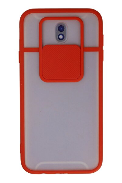 VINTESSY حافظة سامسونج جالاكسي J7 برو / J730 من السيليكون المنزلق لكاميرا بالم - أحمر - MKR7118-8696