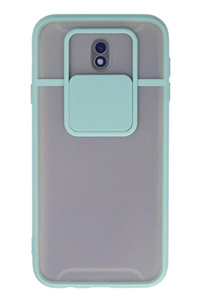 Khayra حافظة سامسونج جالاكسي J7 برو / J730 من السيليكون المنزلق لكاميرا Palm - تركواز - - ESZAOC2623-3