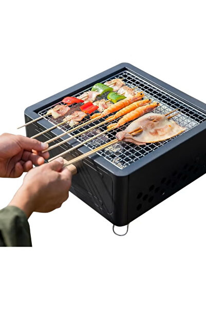 Cady One Portable Square Charcoal Grill with Removable Charcoal Pan