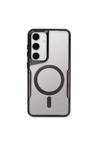 Khayra غطاء سامسونج جالاكسي S24 من السيليكون ماج سيف - أسود-(5796) - ESZAOC1629-7264