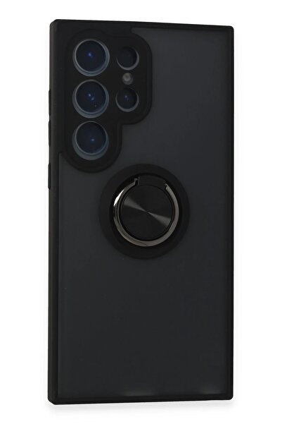 LİWORA غطاء سيليكون لهاتف سامسونج جالاكسي S24 الترا مع حلقة مونتريال - أسود-(5796) - VOANFD3180-8413