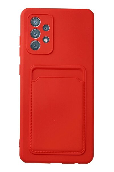 feifei حافظة سامسونج جالاكسي A72 من السيليكون مع حامل بطاقات كيلفن - أحمر-(5796) - VOANFD4044-7309