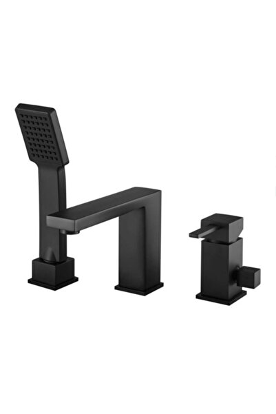 Spis Design Βρύση μπανιέρας, 3 οπών, με σετ ντους, μαύρο ματ