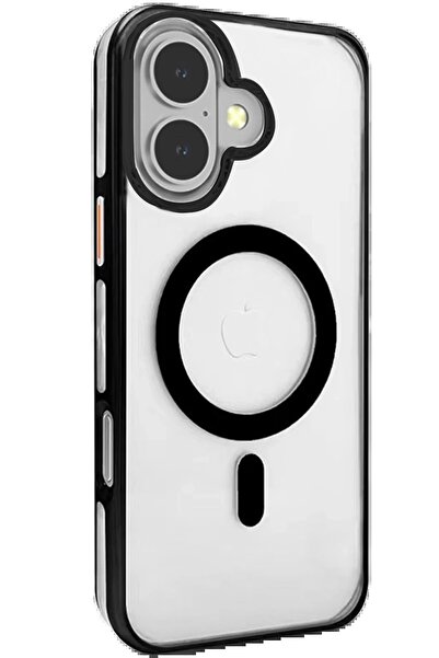 Khayra حافظة آيفون 16 جليم بي سي الصلبة ماج سيف - شفاف-أسود-(5796) - ESZAOC2263-6278