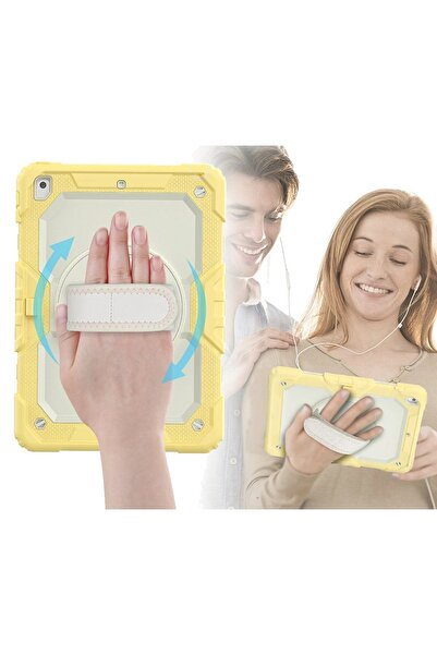 Khayra iPad 10.2 (7Th Generation) Case Strap New Tablet Cover - Yellow-(5796) - Eszaoc7400-7700