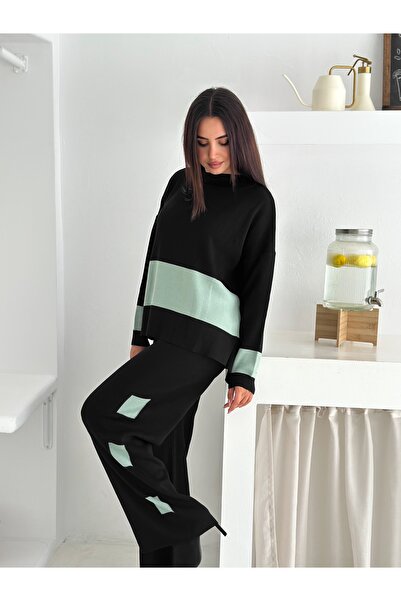 sportiness Garnili Slit Detailed Knitwear Set