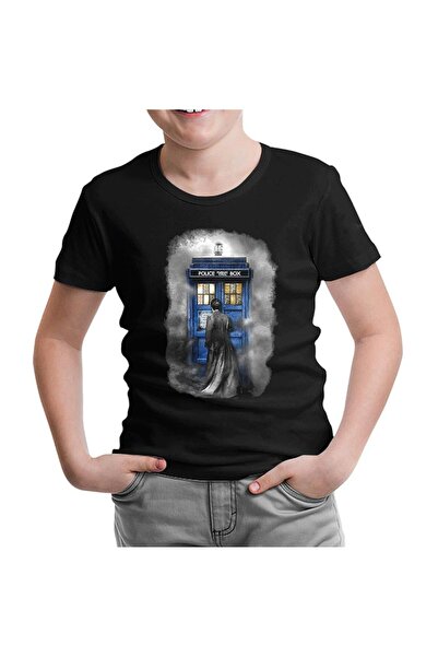 Lord T-Shirt دكتور هو - تي شيرت تارديس أسود للأطفال