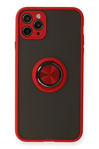 OEM غطاء حماية لهاتف آيفون 11 برو من السيليكون مع حلقة مونتريال - أحمر-(5796) - VOANFD4251-2759