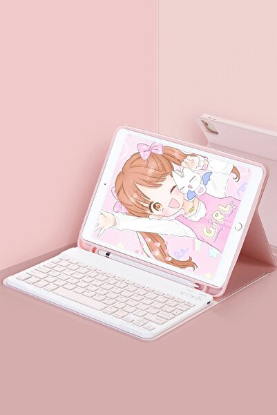 Khayra iPad Pro 12.9 (2024) Case Kc01 Tablet Case with Smart Keyboard - Pink-(5796) - Eszaoc2183-1394