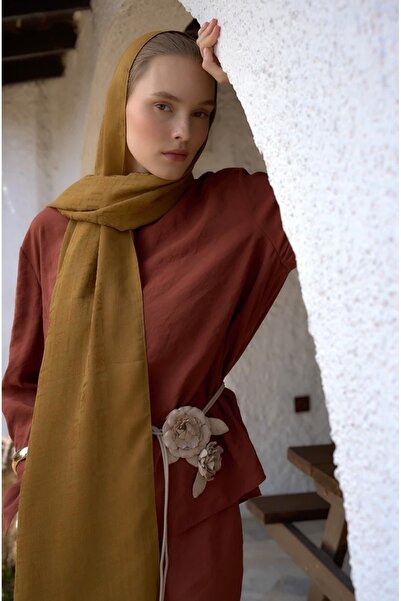 lune LİNEN MONEGRAM HARDAL