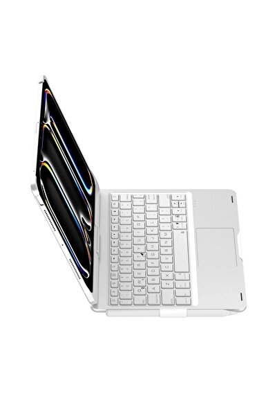 Khayra iPad Pro 11 (2024) F11 Ats Case Magic Rotating Keyboard Tablet Case - Silver-(- Eszaoc5956-9
