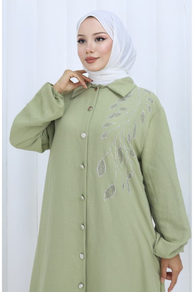 sefamerve Aerobin Fabric Tunic Trousers Double Set 2134-02 Khaki