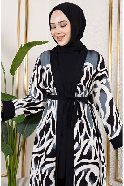 sefamerve Patterned Triple Viscose Set 0345-01 Black