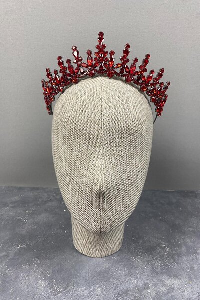 Fiyonks Atölye Majestic Premium Bridal Crown, Luxurious Henna, Wedding Crown