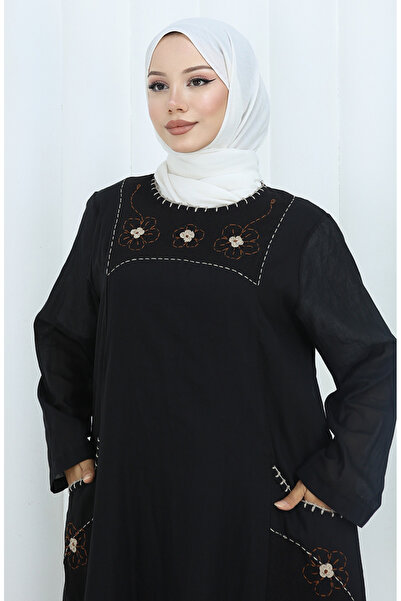 sefamerve Şile Bezi Otantik Elbise 2048-01 Siyah