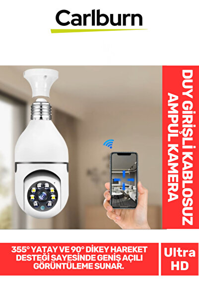 Carlburn 355° Yatay ve 90° Dikey Hareket E27 Duy Girişli Bulut Depolama Çift ...