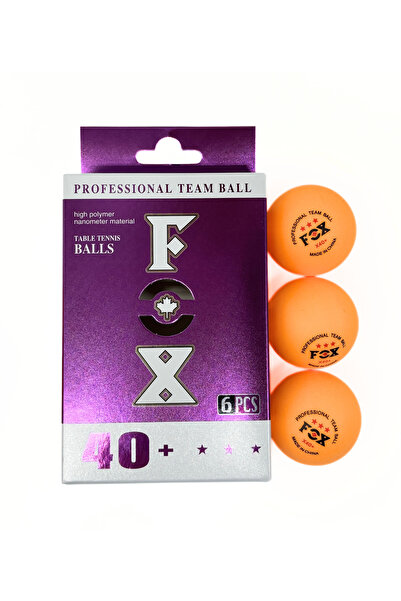 Generic Professional Table Tennis Balls Fox 40+, High-Quality Polymer, Orange, 6 Pieces, 3-Star