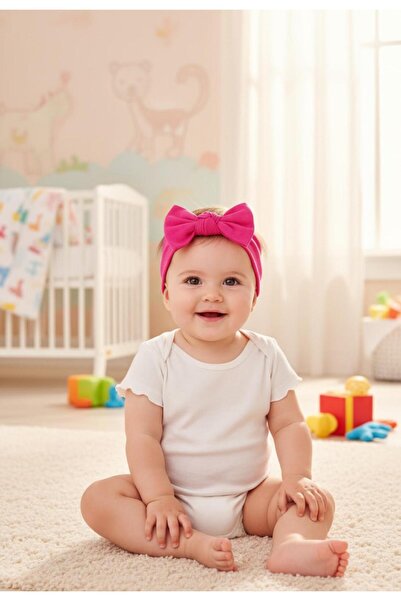 Babygiz Baby Girl Children's Bow-Tie Hairband, 100% Cotton Combed Cotton, Non-Slip, Ultra Flexible Soft Headband