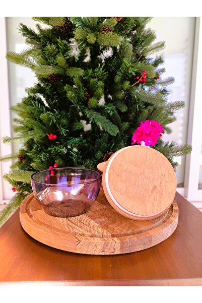 Madame Coco Joelle Smoked 460ml Storage Container with Wooden Lid, Set of 2