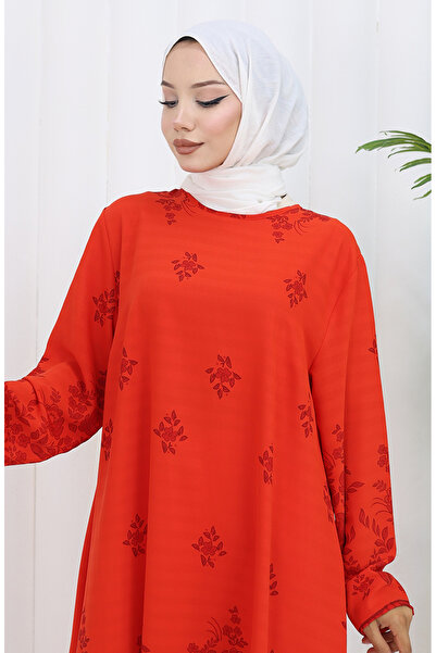sefamerve Patterned Tunic 1012-06 Pomegranate Flower