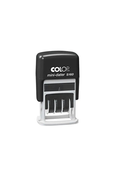 Colop حافظة S160 ميني تاريج (TR) سوداء اللون مع غطاء أزرق اللون - 12×25 ملم